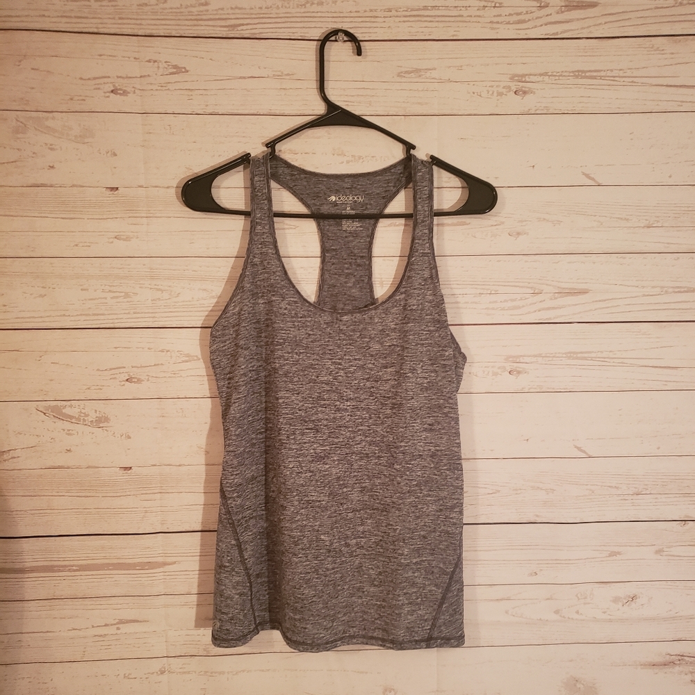 Ideology gym tank top medium grey racerback